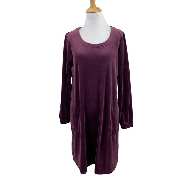 Pure Jill Dress Women PS Small Petite Hibiscus Velvet Velour Shift Pocket J Jill - Picture 1 of 13